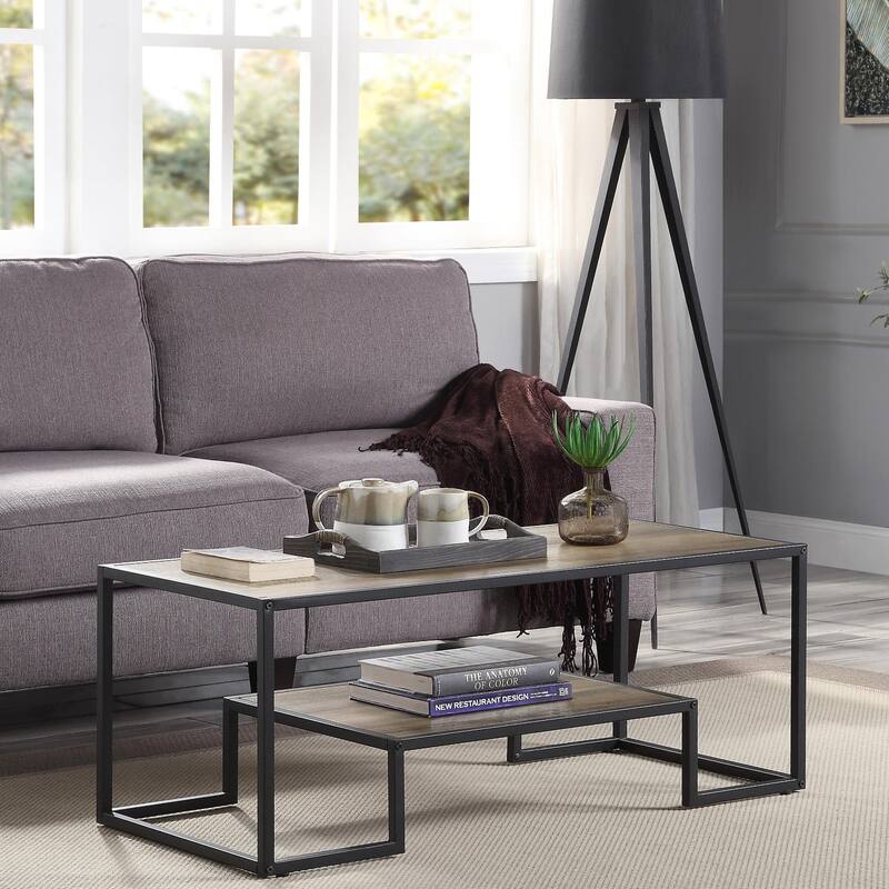 Rectangular Coffee Table With 1 Tier Shelf