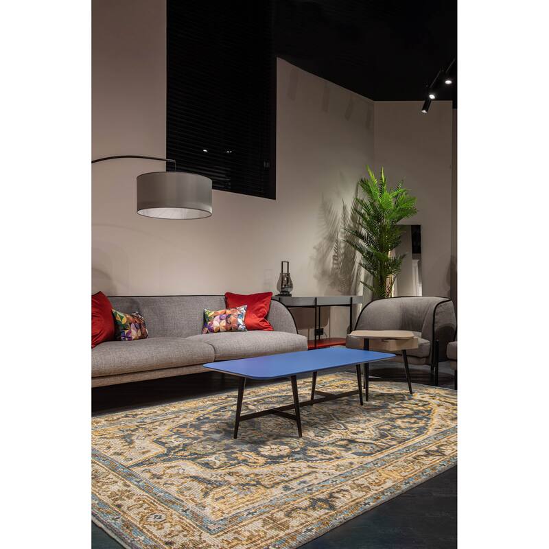 ECARPETGALLERY Hand-knotted Jules Serapi Navy Wool Rug - 5'0 x 8'0