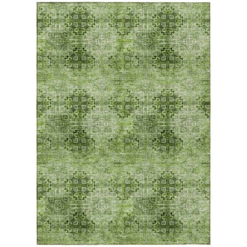 Machine Washable Indoor/ Outdoor Vintage Medallions Chantille Rug