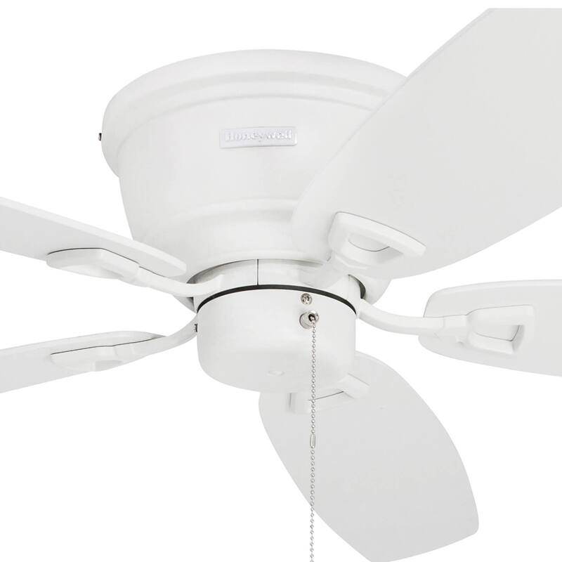 52" Honeywell Glen Alden White Indoor Ceiling Fan, No Light, with Pull Chain