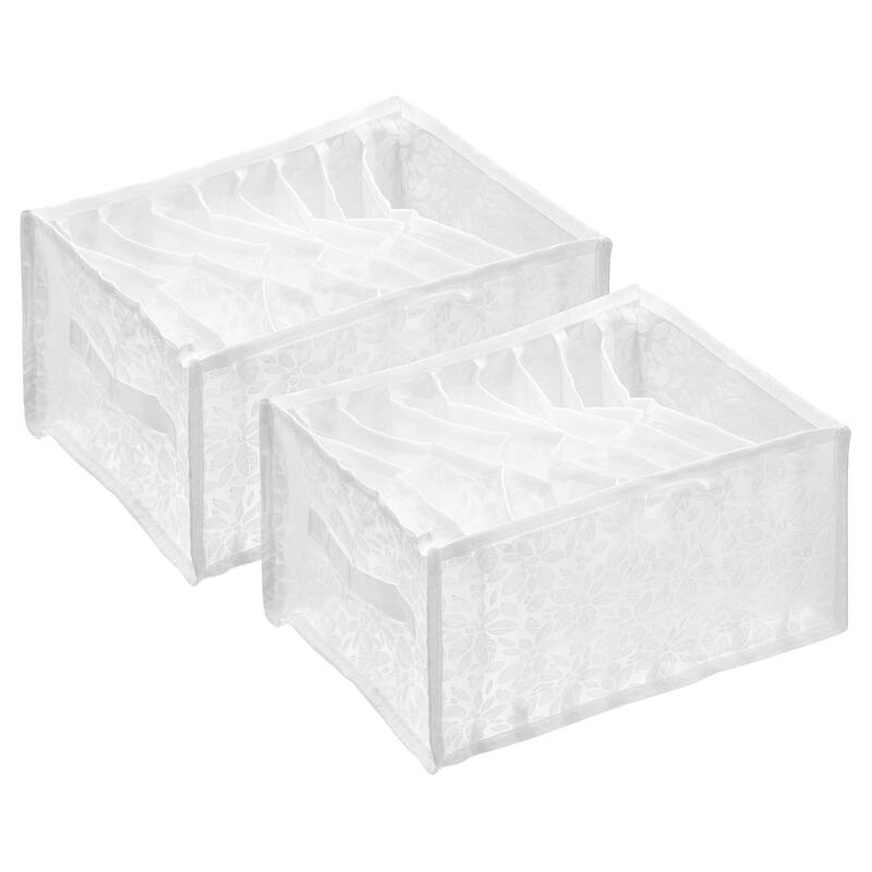 T-shirt Compartment Storage Box for Jeans, Scarves, Flower White - Flower White