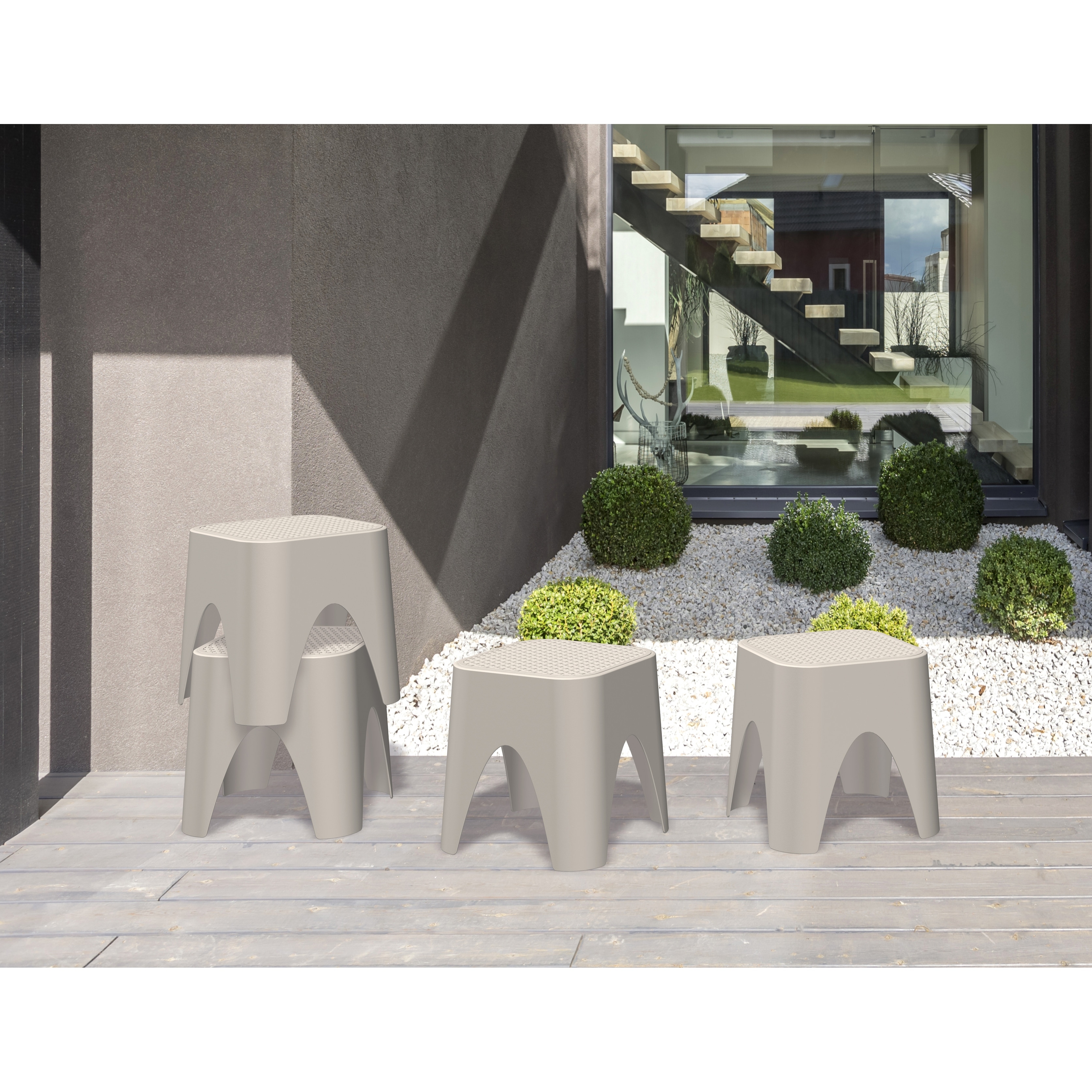 Mallorca Resin Stackable Rattan Top Side Table, Set of 2 - Picture 9 of 29