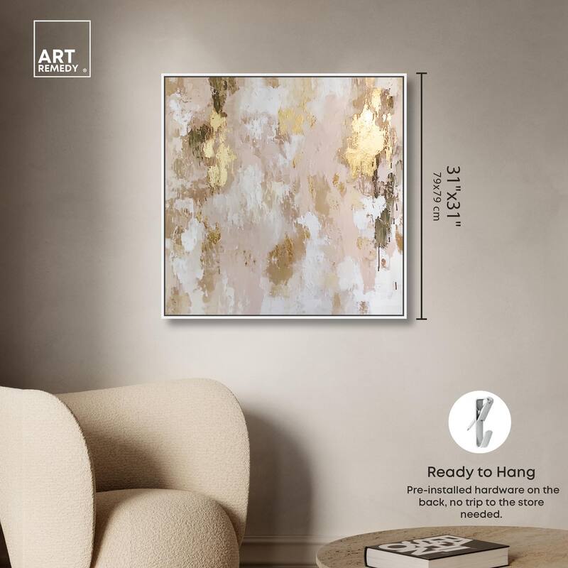 Golden Glimmer Gesture I Canvas by Art Remedy