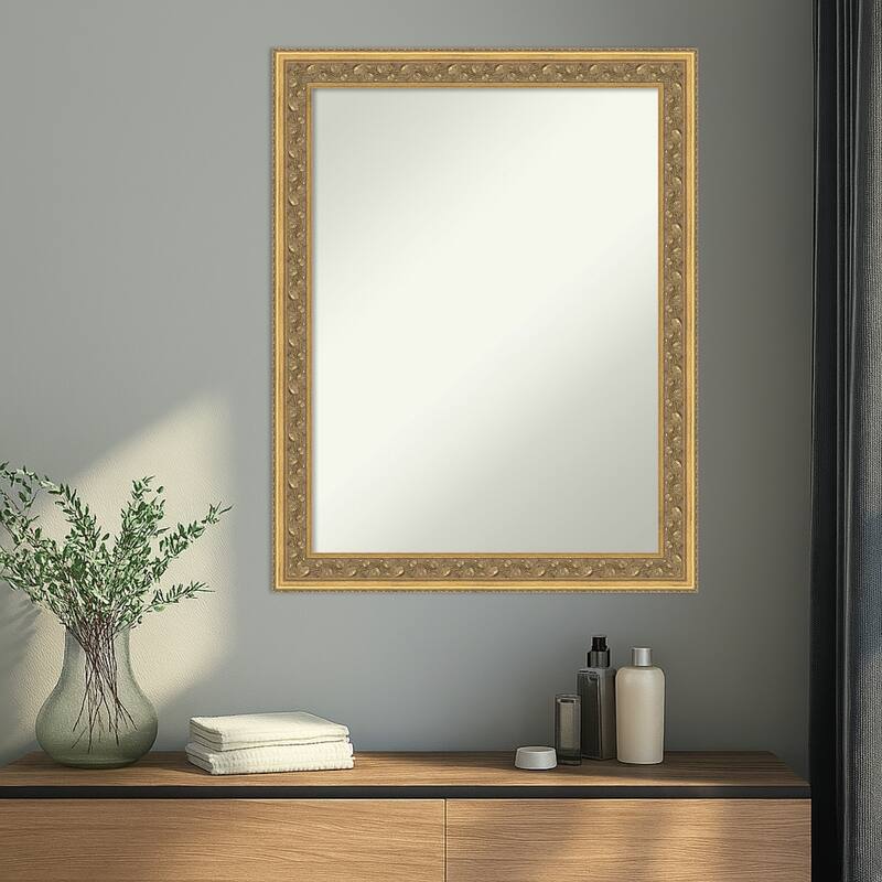 Carter Dark Gold Non-Beveled Wood Framed Wall Mirror - Carter Dark Gold