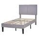 preview thumbnail 14 of 15, Javlergo Upholstered Platform Bed Frame with 2 USB Charging Station & Adjustable Headboard, Kids Bed Set of 2