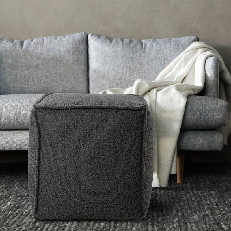 Allan Andrews Square Pouf Barbet Charcoal