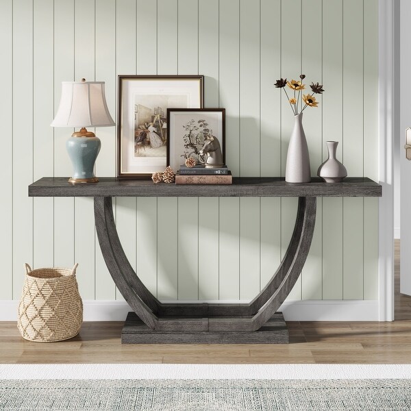 63 Inch Console Table 2 Tier Farmhouse Sofa Table Behind Couch On Sale Bed Bath Beyond 39294994