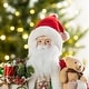 preview thumbnail 56 of 92, Glitzhome 18"H Faux Fur Christmas Santa Figurines with Porcelain Face