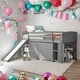 preview thumbnail 21 of 58, Twin Size Low Loft Bed with Cabinets,Shelves and Slide for Home
