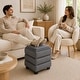 preview thumbnail 24 of 30, Aria Home Tessa Storage Ottoman Cube with Tray Top Seat Bench