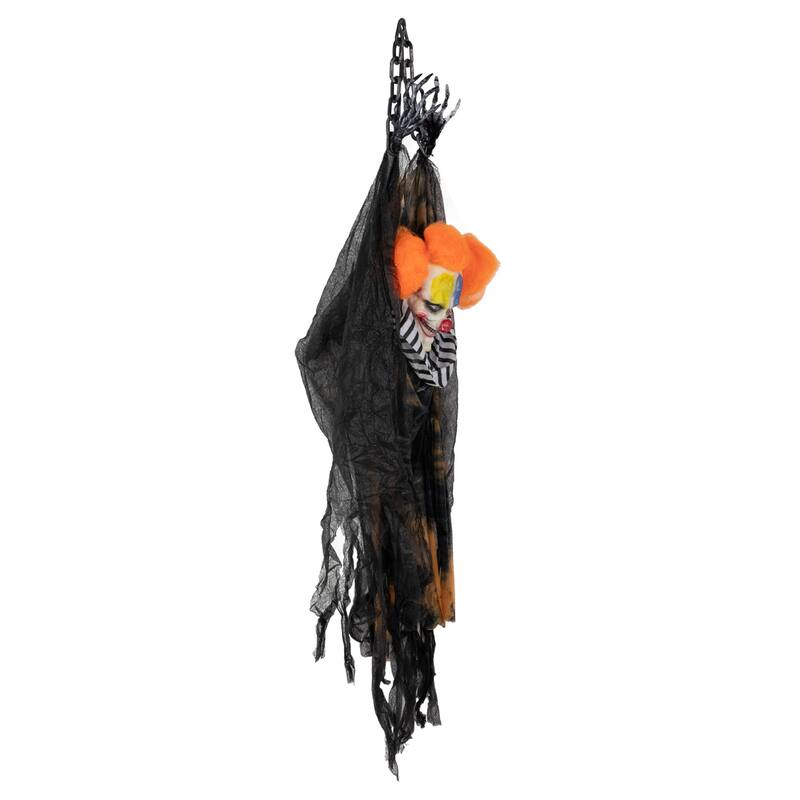 46" Animated Clown with LED Eyes Hanging Halloween Decoration