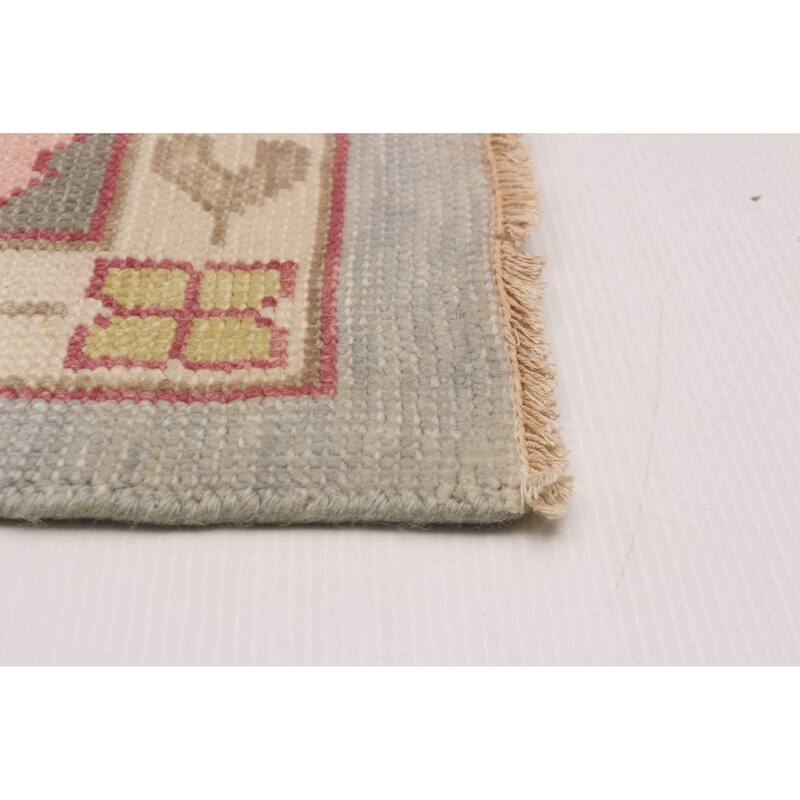 ECARPETGALLERY Hand-knotted Modern Oushak Light Grey Wool Rug - 8'11 x 11'9