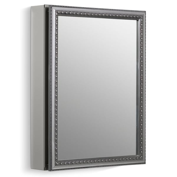 Kohler K-CB-CLW2026SS 20" x 26" Single Door Reversible Hinge Framed Mirrored Medicine Cabinet with Silver Finish
