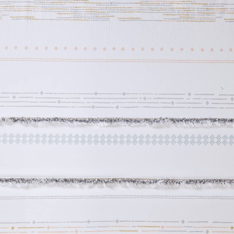 INK+IVY Nea Cotton Printed Shower Curtain with Trims