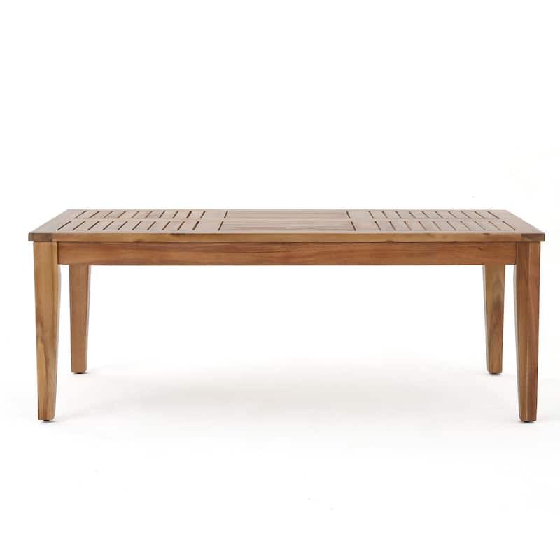 Hampton Outdoor Wood and Wicker Sofa and Coffee Table Set by Christopher Knight Home