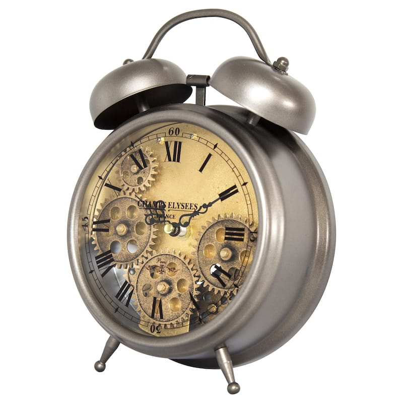 Yosemite Home Decor Brass Gear II Table Top Clock - 10 x 7.5 x 3
