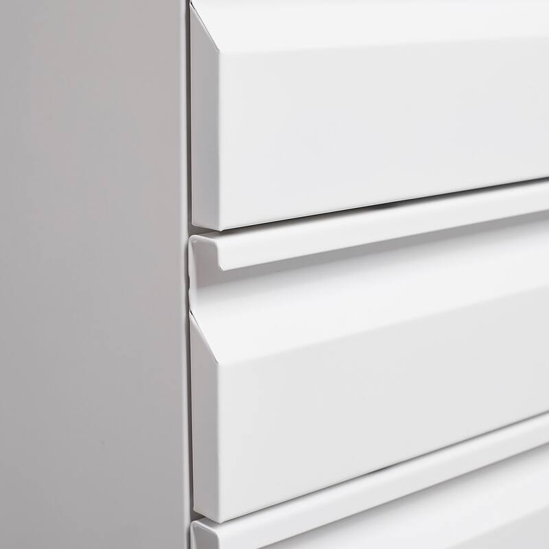 GDFStudio - Morgan 3-Drawer Mobile Metal Filing Cabinet with Lock
