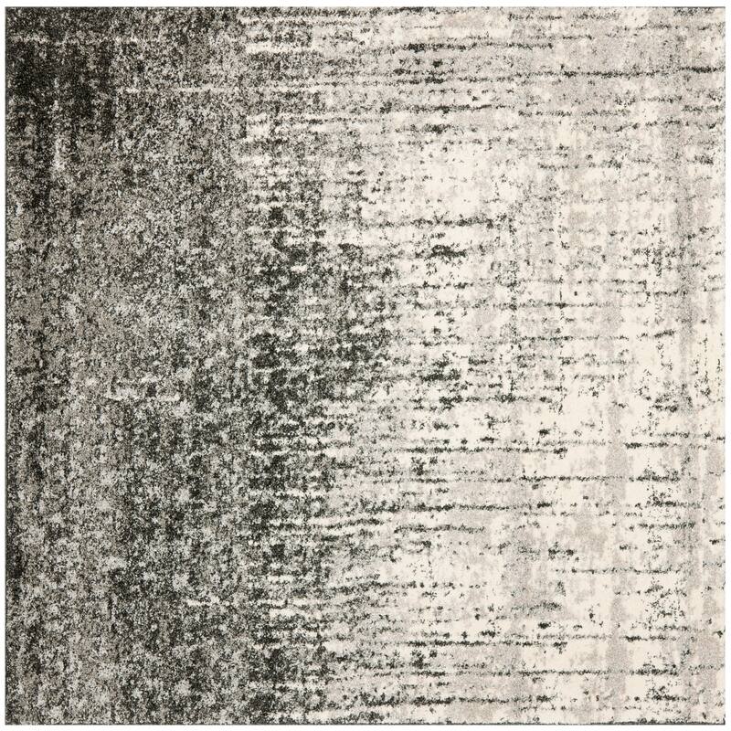 SAFAVIEH Retro Klazina Modern Abstract Rug - 6' x 6' Square - Black/Light Grey
