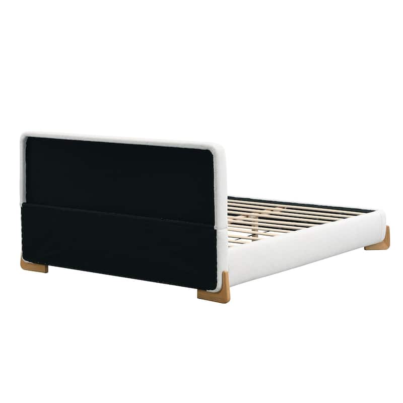 Elegant Boucle Upholstered Bed - A Luxurious & Comfortable Bedroom Centerpiece