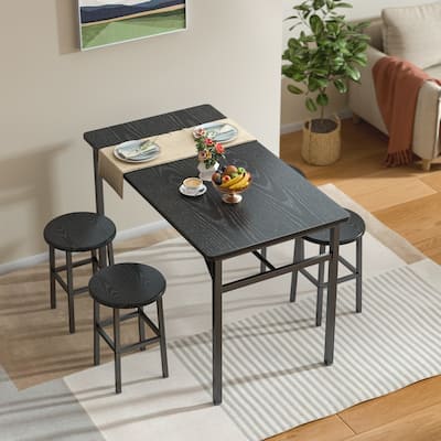 5-Piece Kitchen High Bar Dining Table and Chair Set for Pub and Dining Room