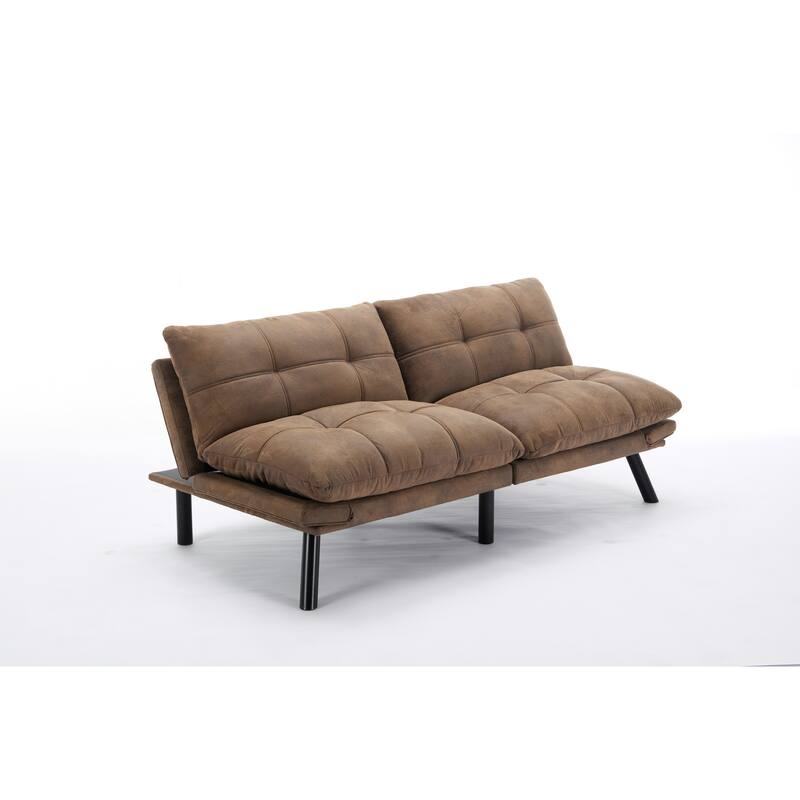 Modern 2-Seater Foldable Sofa Bed with 800 lbs Capacity and Adjustable Backrest