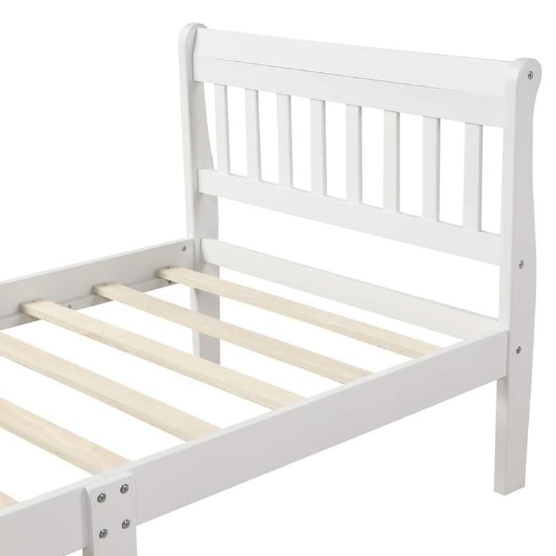Wood Platform Twin Panel Bed Frame