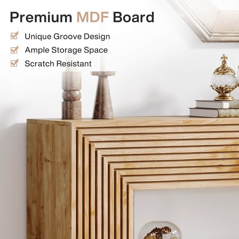 Narrow Wood Console Sofa Accent Table for Entryway Living Room