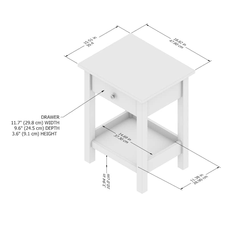Bush Furniture Mayfield Farmhouse Living Room End Table.