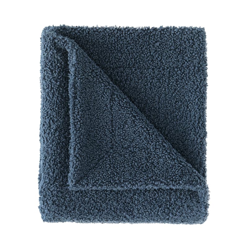 HiEnd Accents Teddy Textured Boucle Plush Throw Blanket