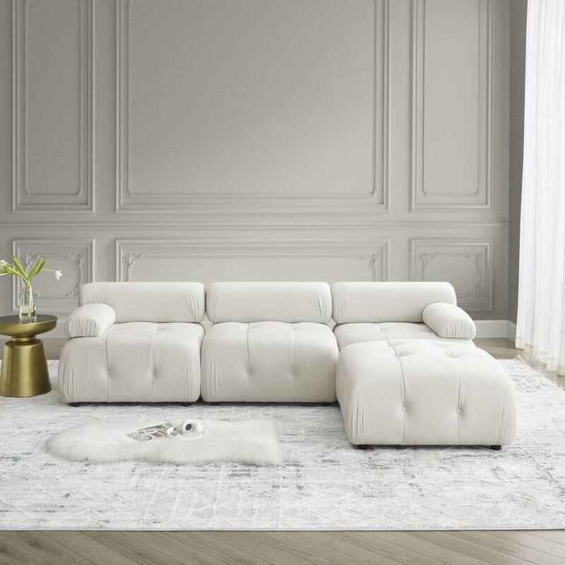 Abrihome Modular Sectional Sofa with Reversible Ottoman