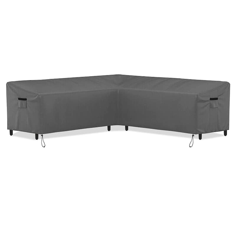 V Shaped Patio Couch Cover Waterproof Heavy Duty Furniture Cover, Sectional Sofa Cover with Air Vent Outdoor - 100"x100"(V-Shaped)