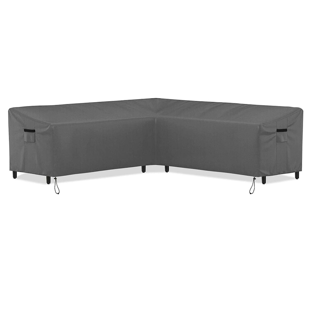 V Shaped Patio Couch Cover Waterproof Heavy Duty Furniture Cover, Sectional Sofa Cover with Air Vent Outdoor