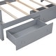 preview thumbnail 9 of 46, L-shaped Space-Saving Twin Loft and Twin Platform Bed with 7 Drawers and Full Guardrail,Loft and Platform Bed