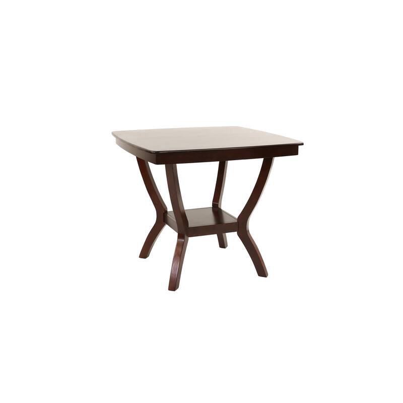 Dining Table Counter Height Dining Table 1pc Table w Shelve Solidwood Espresso Finish Dining Room Furniture