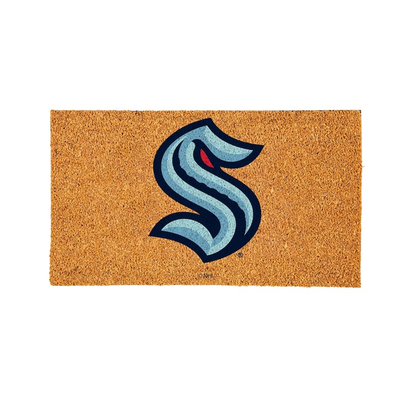 Coir Door Mat, 16"x 28", Seattle Kraken - 28" x 16"