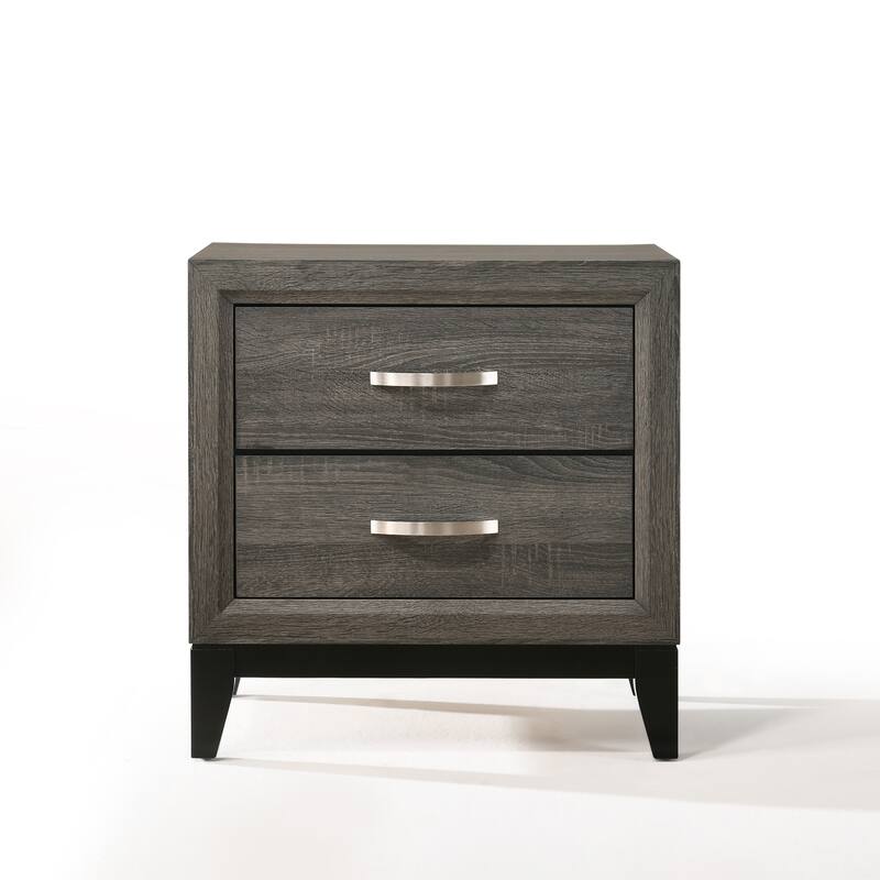 Sleek Modern 2-Drawer Nightstand with Smooth Metal Glide Drawers