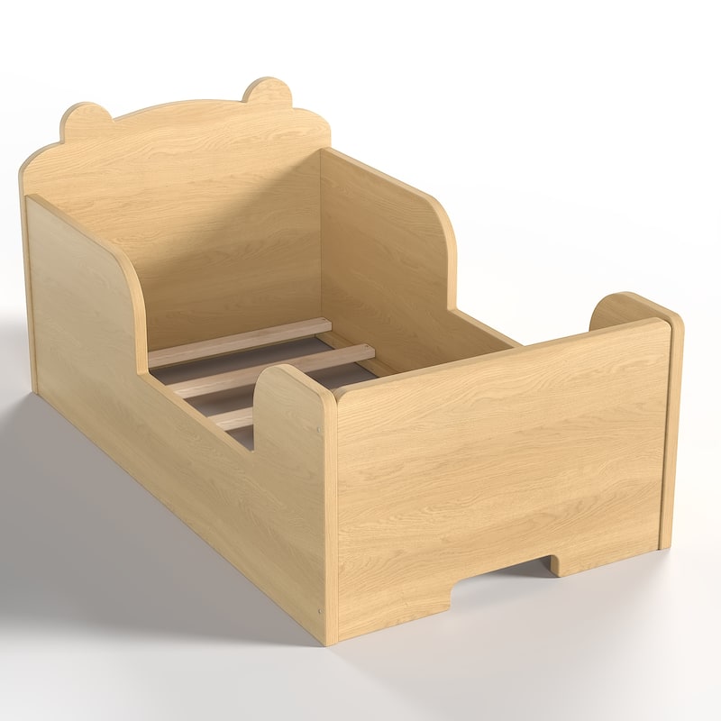 Toddler Floor Bed Frame - Bear Shape Cot Bed for Boys & Girls Ages 3-6
