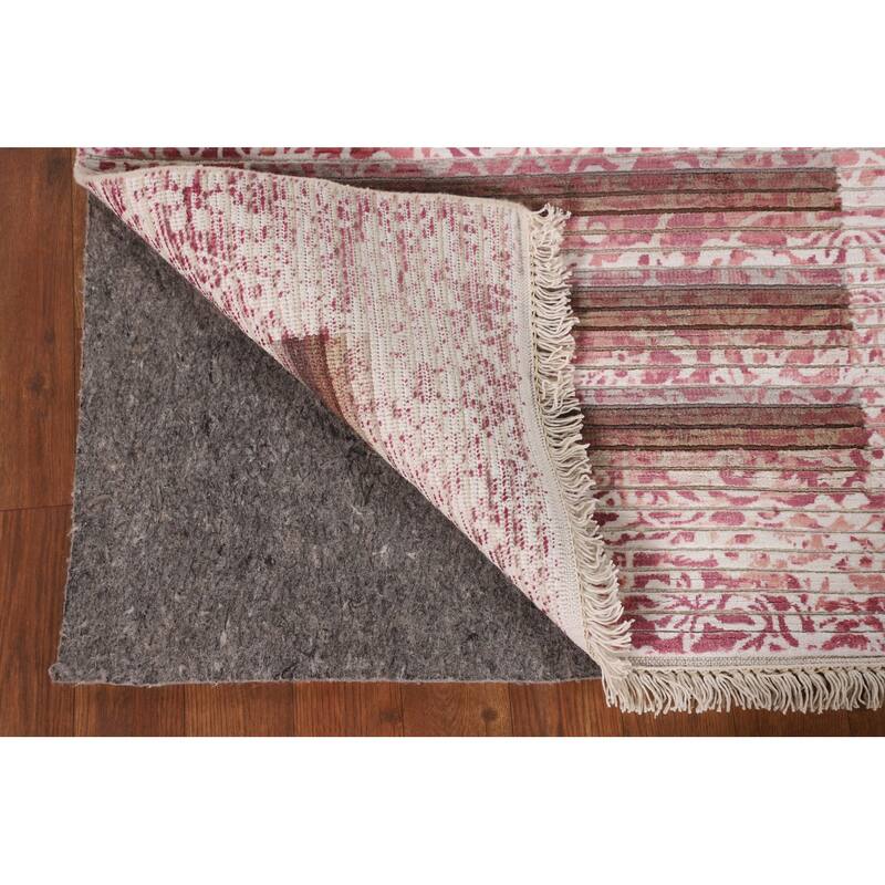 Striped Modern Abstract Oriental Accent Rug Handmade Wool Carpet - 2'7"x 4'10"