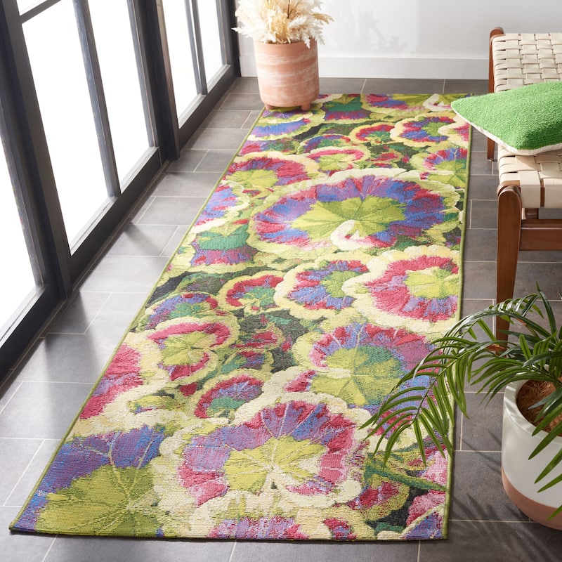 SAFAVIEH Barbados Najma Tropical Waterproof Patio Backyard Rug