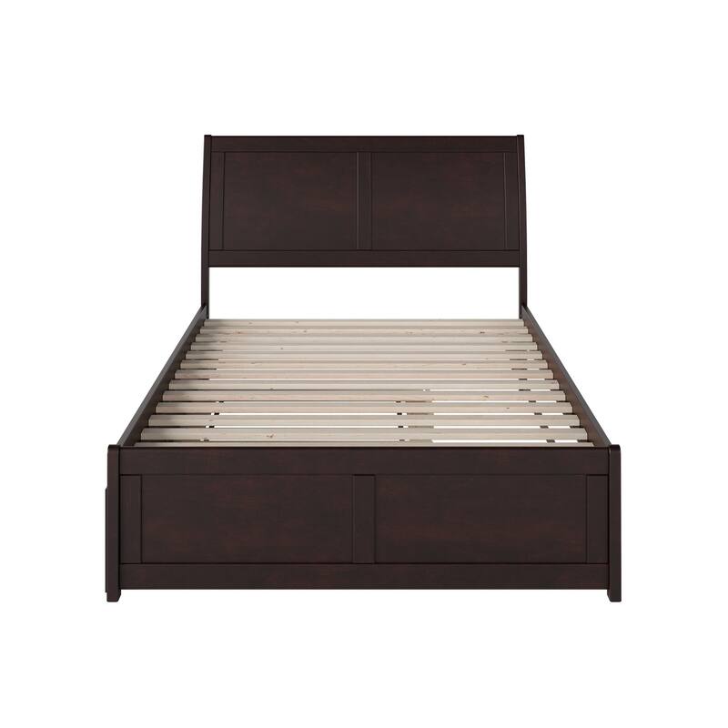 Portland Full Bed with Footboard and Twin Trundle in Espresso
