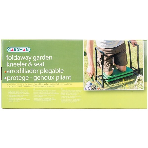 Gardman Foldaway Garden Kneeler & Seat-Black/Green - Overstock - 20021234