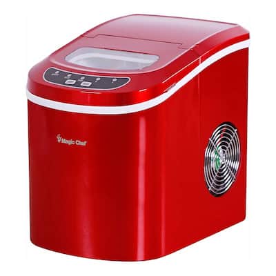 Magic Chef MCIM22R Portable Countertop 27lb Ice Maker Machine, Stainless Steel - 14.1 x 9.5 x 12.9 inches