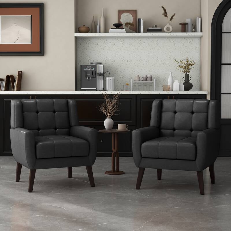 Set of 2 Tufted Upholstered Accent Armchair