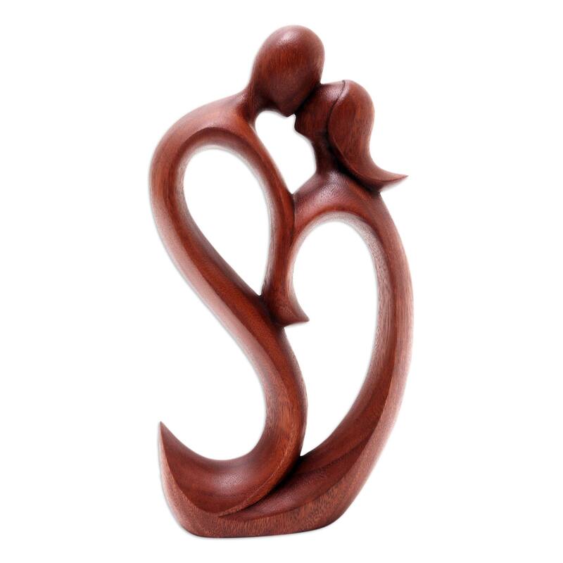 Novica Handmade We Kiss Forever Wood Statuette