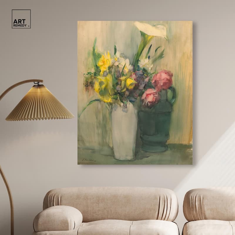Flowers by Julian Alden Weir Canvas by Art Remedy, Gallery Wrapped