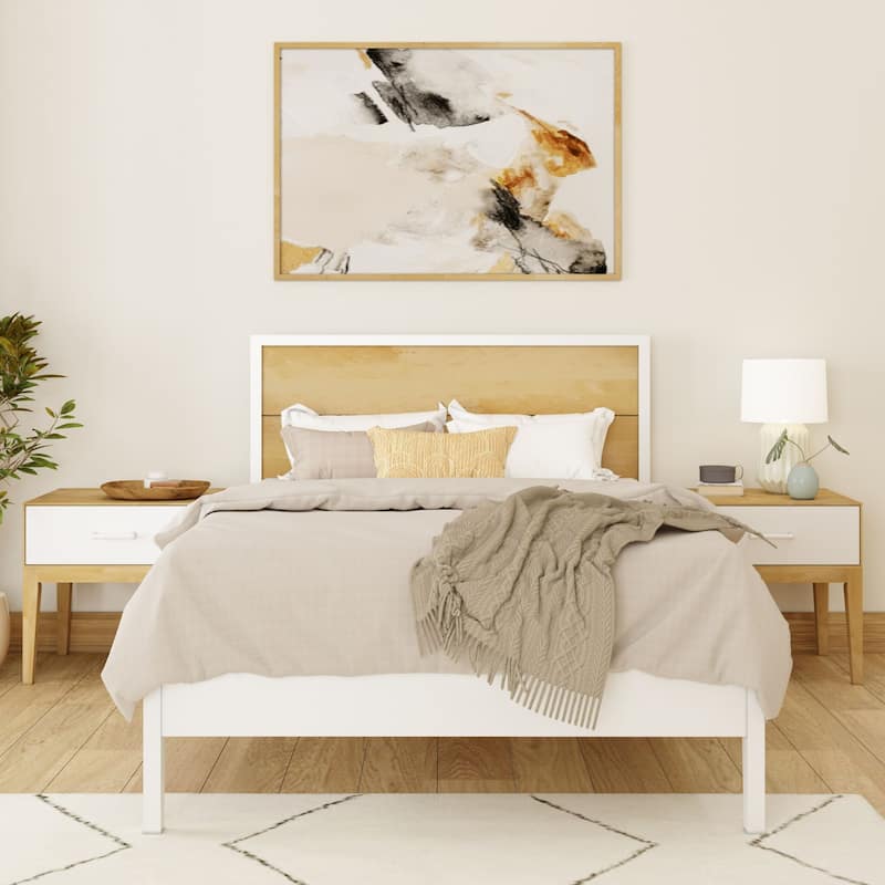 Plank and Beam Platform Panel Headboard Full-Size Bed