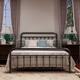 Alazyhome Simple Vintage Metal Platform Bed Frame, Easy-Assembly - Brown - Full