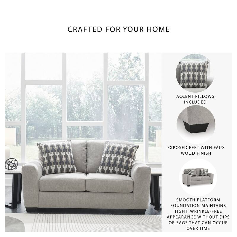 Signature Design by Ashley Avenal Park Gray Loveseat - 71"W x 40"D x 40"H