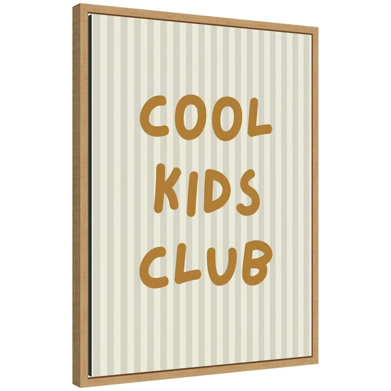 Kate and Laurel Cool Kids Club by Laura Moss Framed Canvas Wall Art Print - 18x24