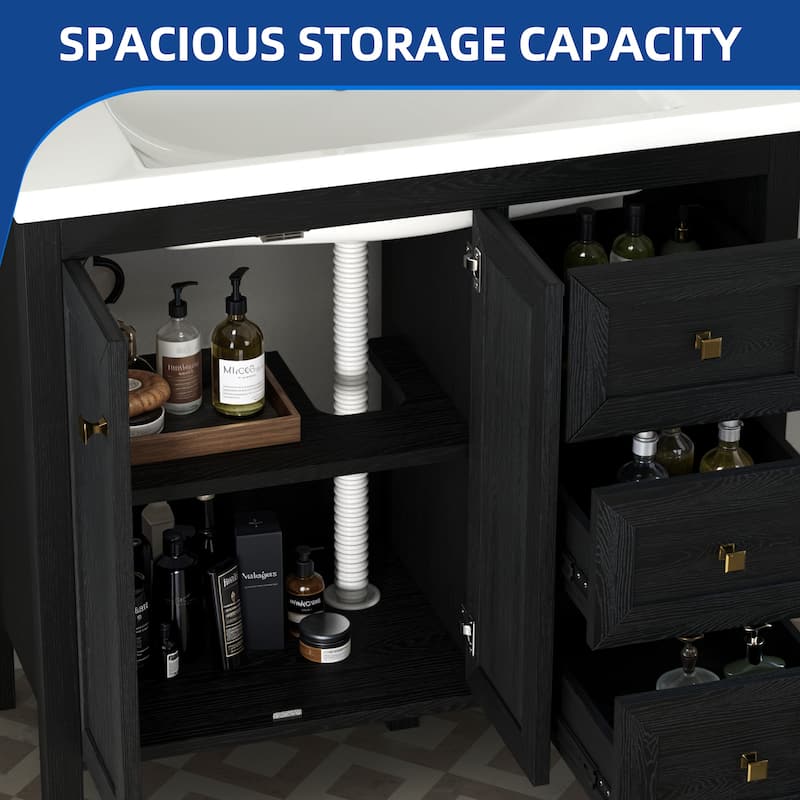 Moasis 36"/42" Bathroom Vanity Cabinet Set with Sink Combo and 3 Drawers & Cabient